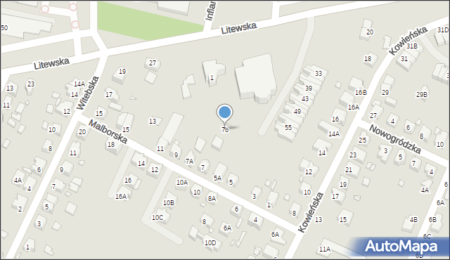 Wrocław, Malborska, 7b, mapa Wrocławia