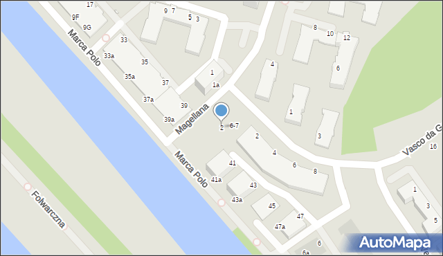 Wrocław, Magellana Ferdynanda, 2, mapa Wrocławia