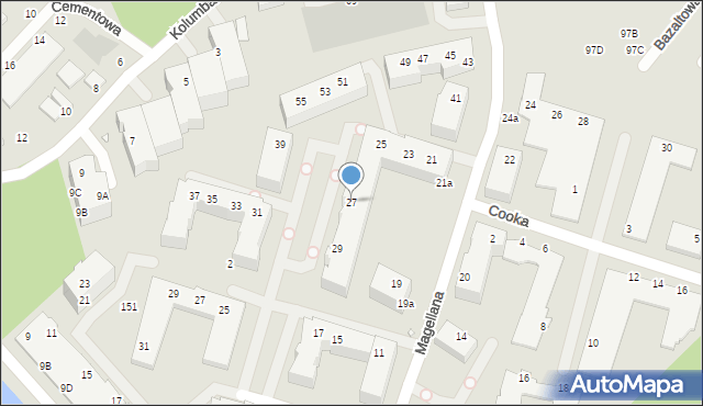 Wrocław, Magellana Ferdynanda, 27, mapa Wrocławia