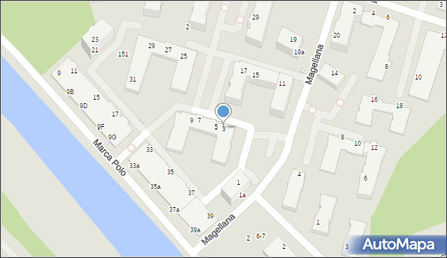 Wrocław, Magellana Ferdynanda, 3, mapa Wrocławia
