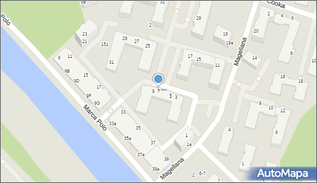 Wrocław, Magellana Ferdynanda, 7, mapa Wrocławia