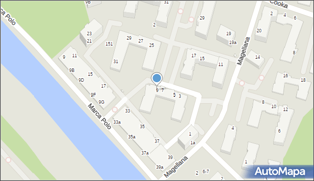 Wrocław, Magellana Ferdynanda, 9, mapa Wrocławia
