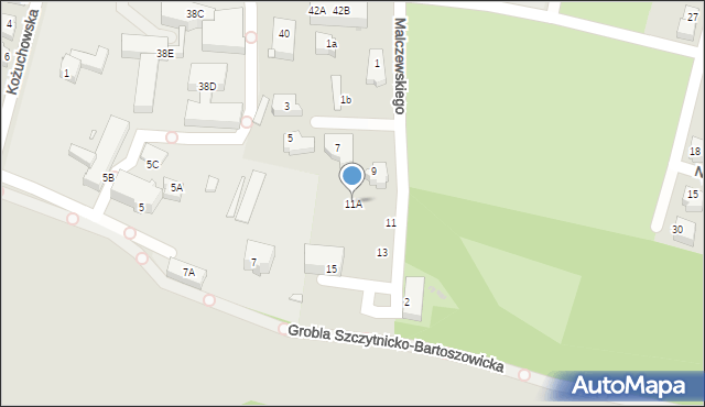Wrocław, Malczewskiego Jacka, 11A, mapa Wrocławia
