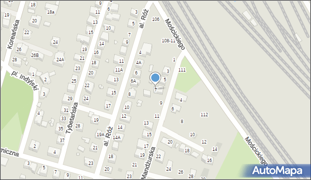 Wrocław, Mandżurska, 7, mapa Wrocławia