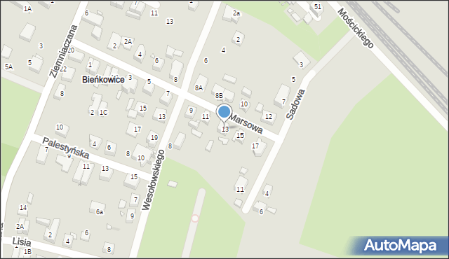 Wrocław, Marsowa, 13, mapa Wrocławia