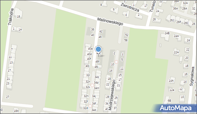 Wrocław, Malinowskiego Ernesta, 46d, mapa Wrocławia