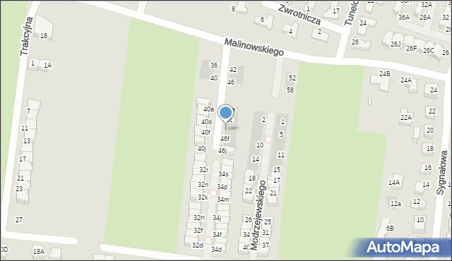 Wrocław, Malinowskiego Ernesta, 46e, mapa Wrocławia