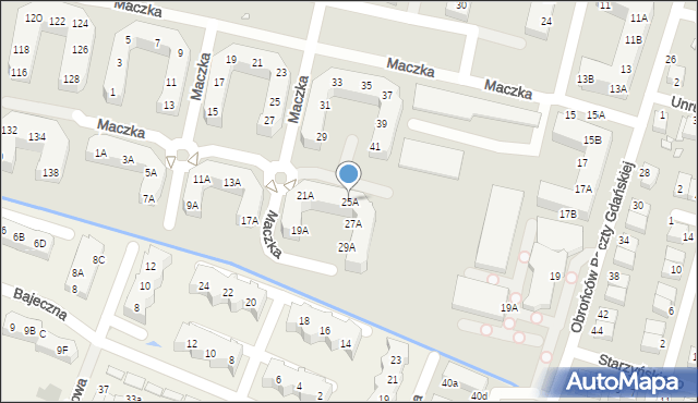 Wrocław, Maczka Stanisława, gen., 25A, mapa Wrocławia