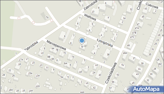 Wrocław, Marcepanowa, 6, mapa Wrocławia