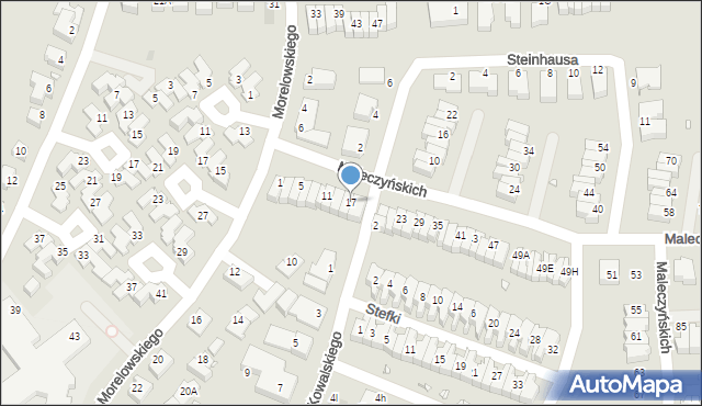 Wrocław, Maleczyńskich Ewy i Karola, 17, mapa Wrocławia