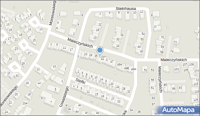 Wrocław, Maleczyńskich Ewy i Karola, 39, mapa Wrocławia