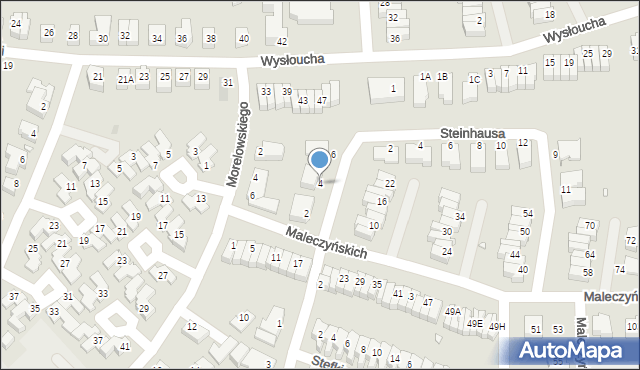 Wrocław, Maleczyńskich Ewy i Karola, 4, mapa Wrocławia