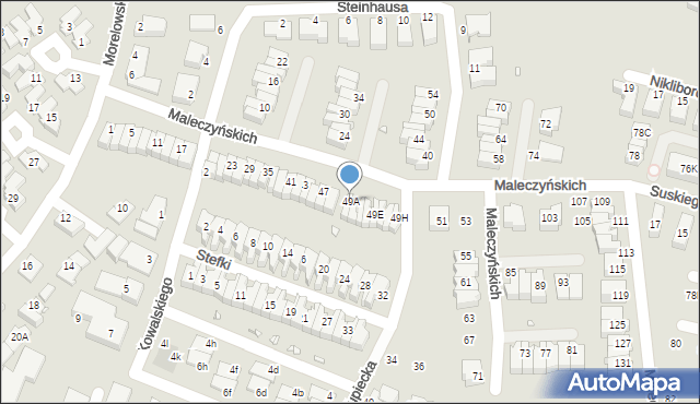 Wrocław, Maleczyńskich Ewy i Karola, 49A, mapa Wrocławia