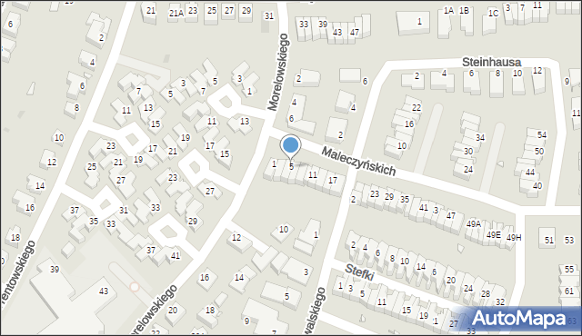 Wrocław, Maleczyńskich Ewy i Karola, 5, mapa Wrocławia