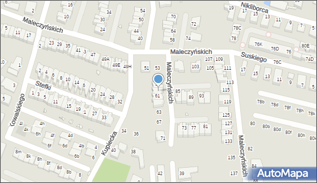 Wrocław, Maleczyńskich Ewy i Karola, 59, mapa Wrocławia