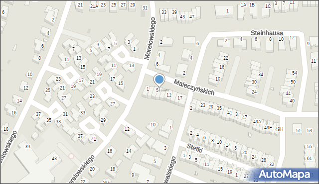 Wrocław, Maleczyńskich Ewy i Karola, 7, mapa Wrocławia