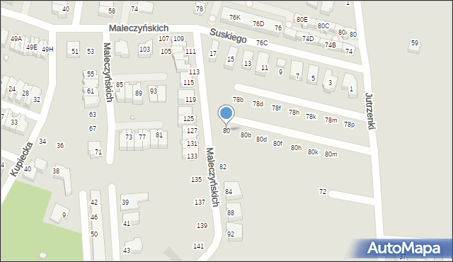 Wrocław, Maleczyńskich Ewy i Karola, 80, mapa Wrocławia