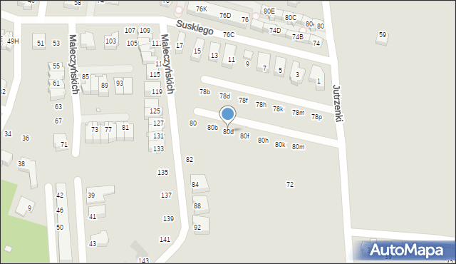 Wrocław, Maleczyńskich Ewy i Karola, 80d, mapa Wrocławia