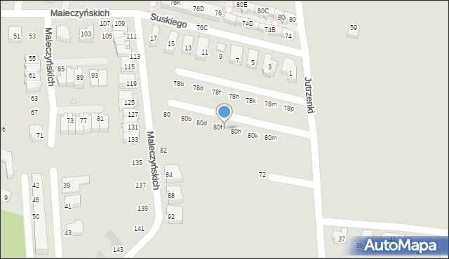 Wrocław, Maleczyńskich Ewy i Karola, 80g, mapa Wrocławia