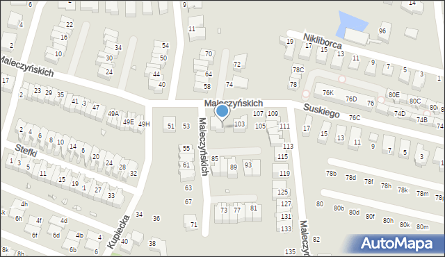 Wrocław, Maleczyńskich Ewy i Karola, 97/99, mapa Wrocławia