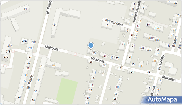 Wrocław, Makowa, 47, mapa Wrocławia