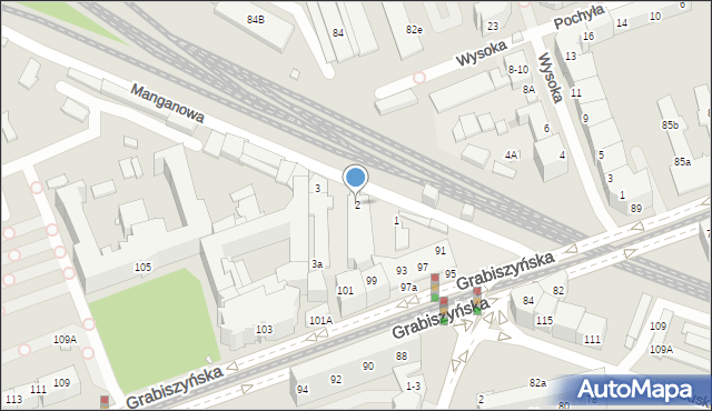 Wrocław, Manganowa, 2, mapa Wrocławia