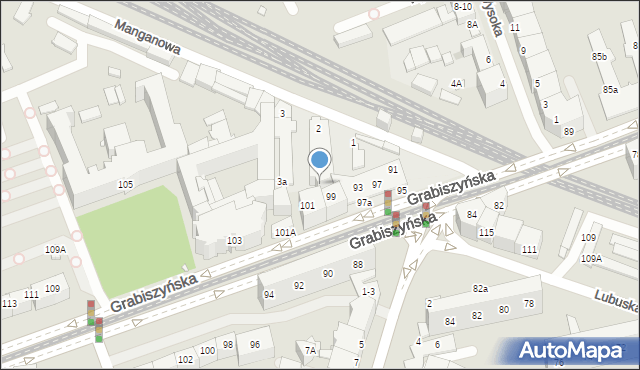 Wrocław, Manganowa, 2a, mapa Wrocławia