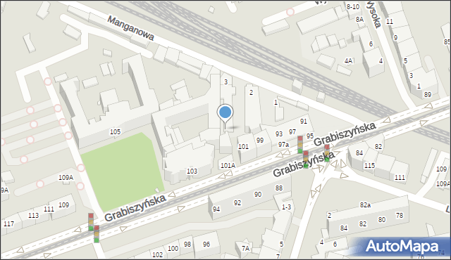 Wrocław, Manganowa, 3a, mapa Wrocławia