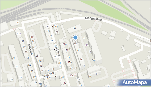 Wrocław, Manganowa, 8A, mapa Wrocławia