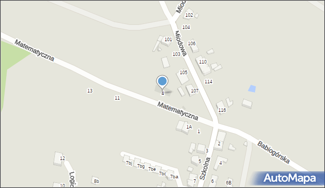 Wrocław, Matematyczna, 4, mapa Wrocławia