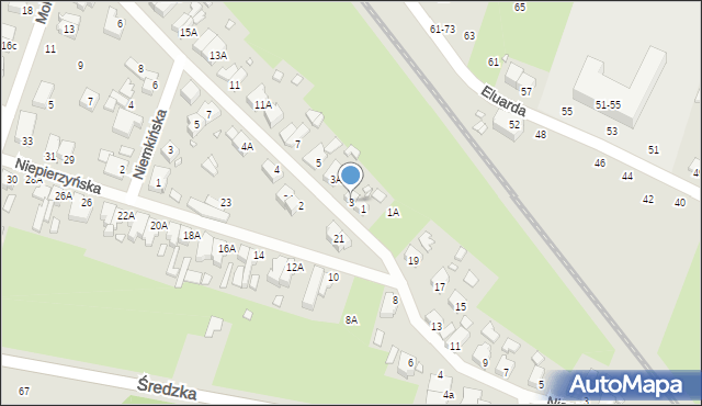 Wrocław, Małoszyńska, 3, mapa Wrocławia