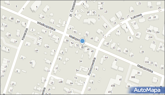 Wrocław, Małopolska, 50, mapa Wrocławia