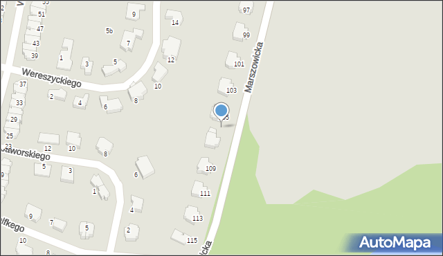 Wrocław, Marszowicka, 107, mapa Wrocławia
