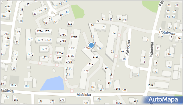Wrocław, Maślicka, 171c, mapa Wrocławia