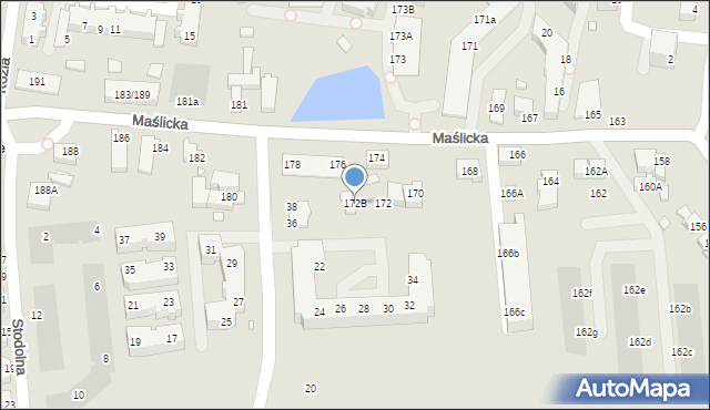 Wrocław, Maślicka, 172B, mapa Wrocławia