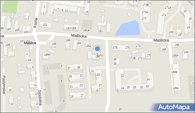 Wrocław, Maślicka, 180, mapa Wrocławia