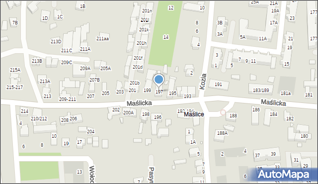 Wrocław, Maślicka, 197, mapa Wrocławia