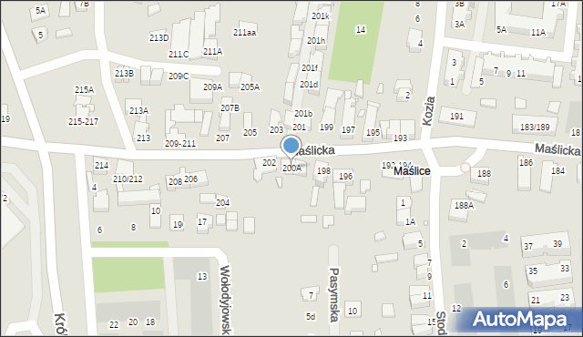 Wrocław, Maślicka, 200A, mapa Wrocławia