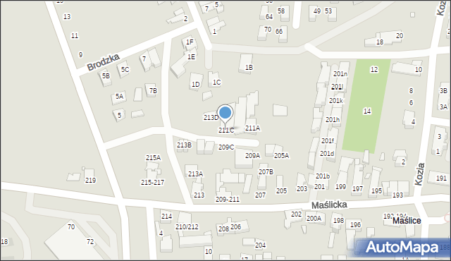 Wrocław, Maślicka, 211C, mapa Wrocławia