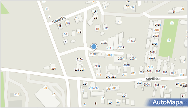 Wrocław, Maślicka, 213ba, mapa Wrocławia