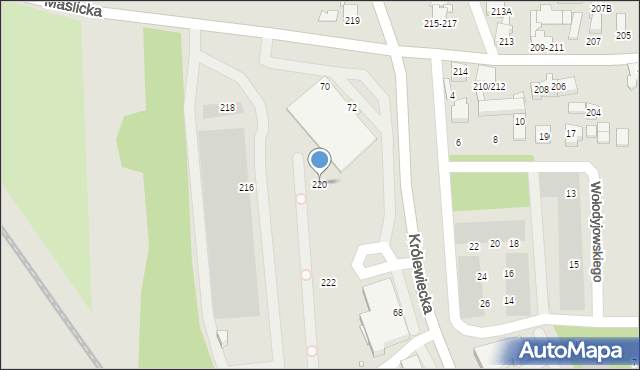 Wrocław, Maślicka, 220, mapa Wrocławia