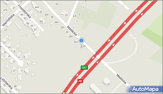 Wrocław, Maślicka, 22, mapa Wrocławia