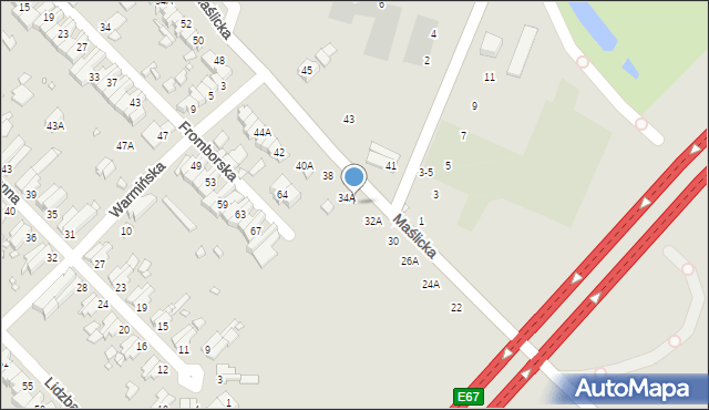 Wrocław, Maślicka, 34, mapa Wrocławia