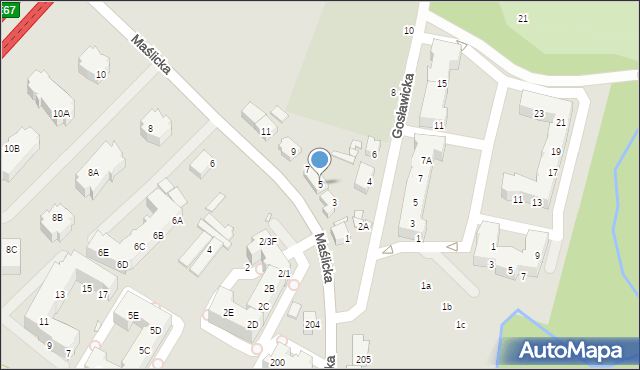 Wrocław, Maślicka, 5, mapa Wrocławia