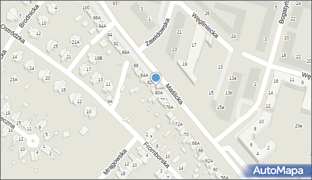 Wrocław, Maślicka, 82, mapa Wrocławia