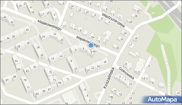 Wrocław, Majakowskiego Włodzimierza, 2, mapa Wrocławia