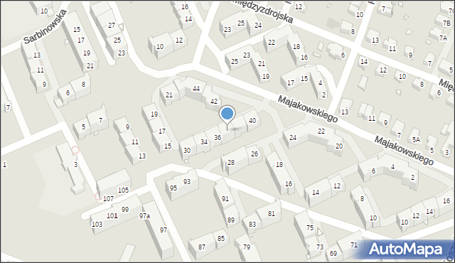 Wrocław, Majakowskiego Włodzimierza, 38, mapa Wrocławia