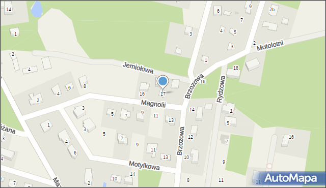 Wycinki Osowskie, Magnolii, 17, mapa Wycinki Osowskie