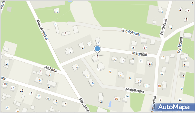 Wycinki Osowskie, Magnolii, 3, mapa Wycinki Osowskie