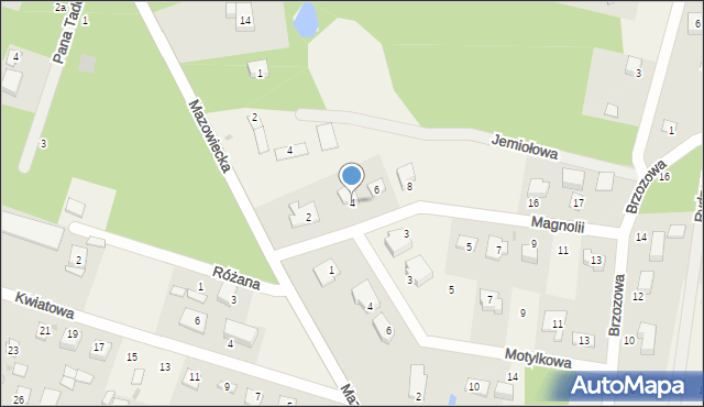 Wycinki Osowskie, Magnolii, 4, mapa Wycinki Osowskie